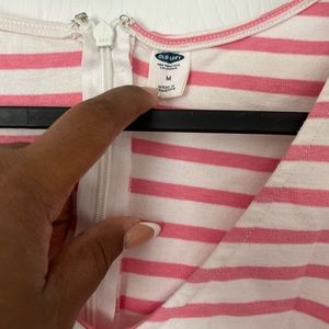 Old navy pink and white dress small stain on front